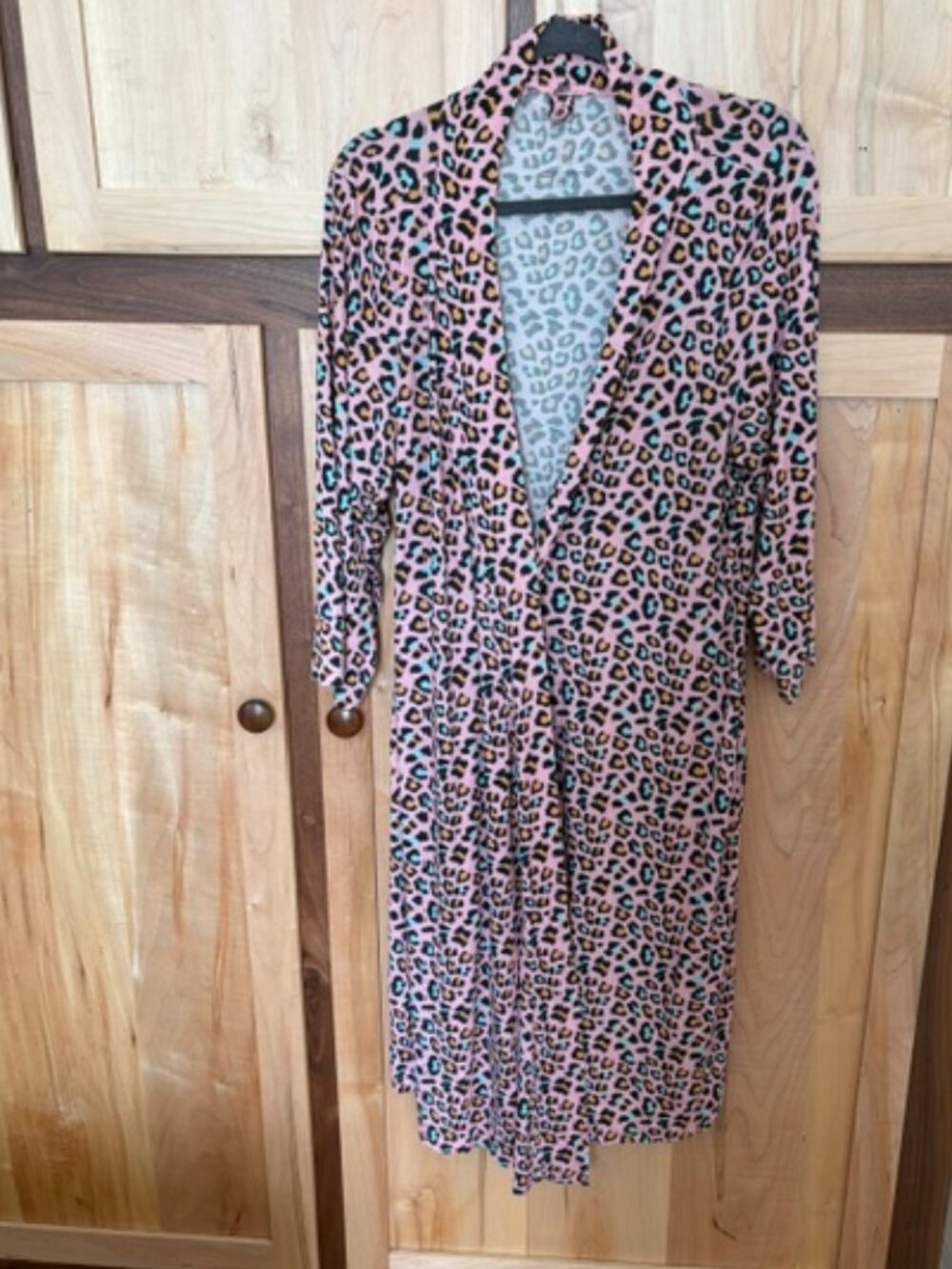 Posh Peanut Pink Leopard Print Bamboo Robe in 2XL